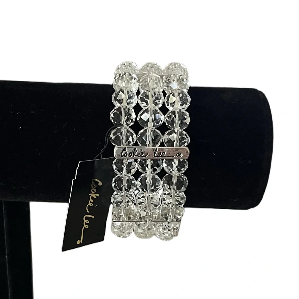 Cookie Lee Sparkling Multi-strand Crystal Bracelet